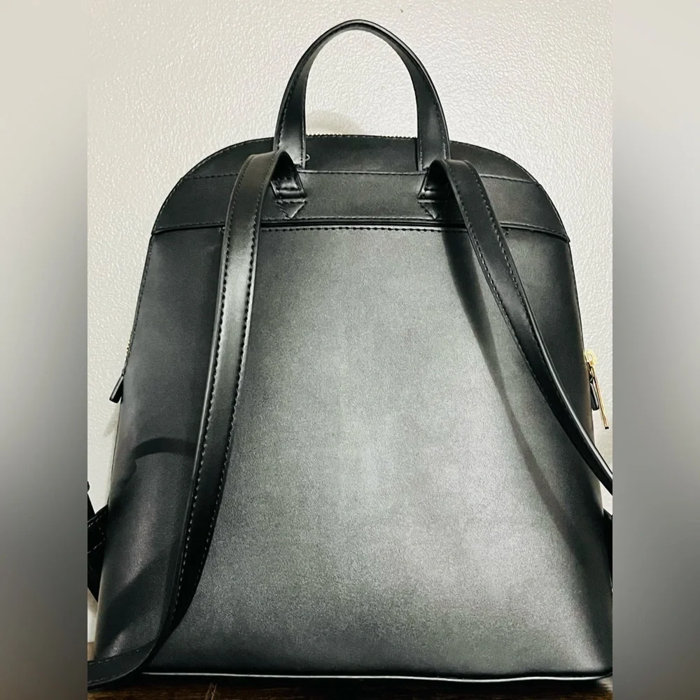 Michael Kors Cindy Large Backpack Black Perforated Leather MK Logo NWT - Picture 4 of 5